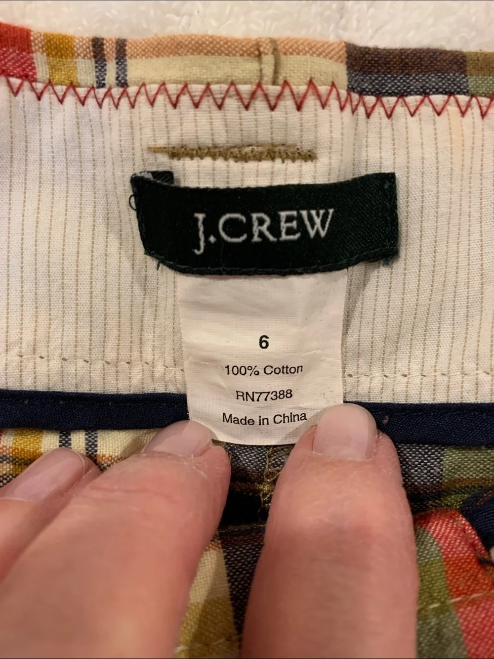 J. Crew 2000’s Madras Multicolor Plaid Button-Front Mini Skirt Preppy Y2K Size 6